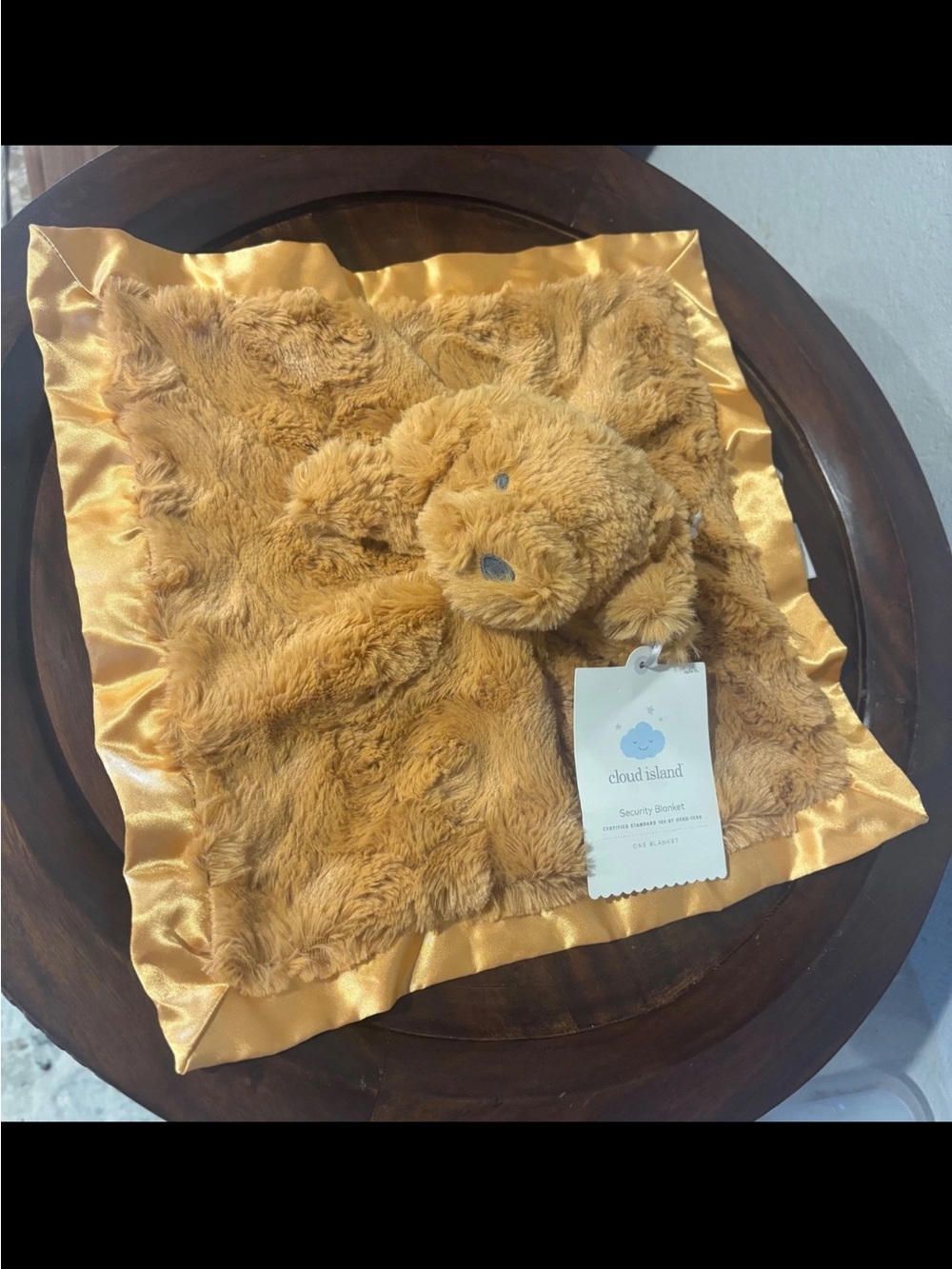 cloud island gold plush security lovey blanket